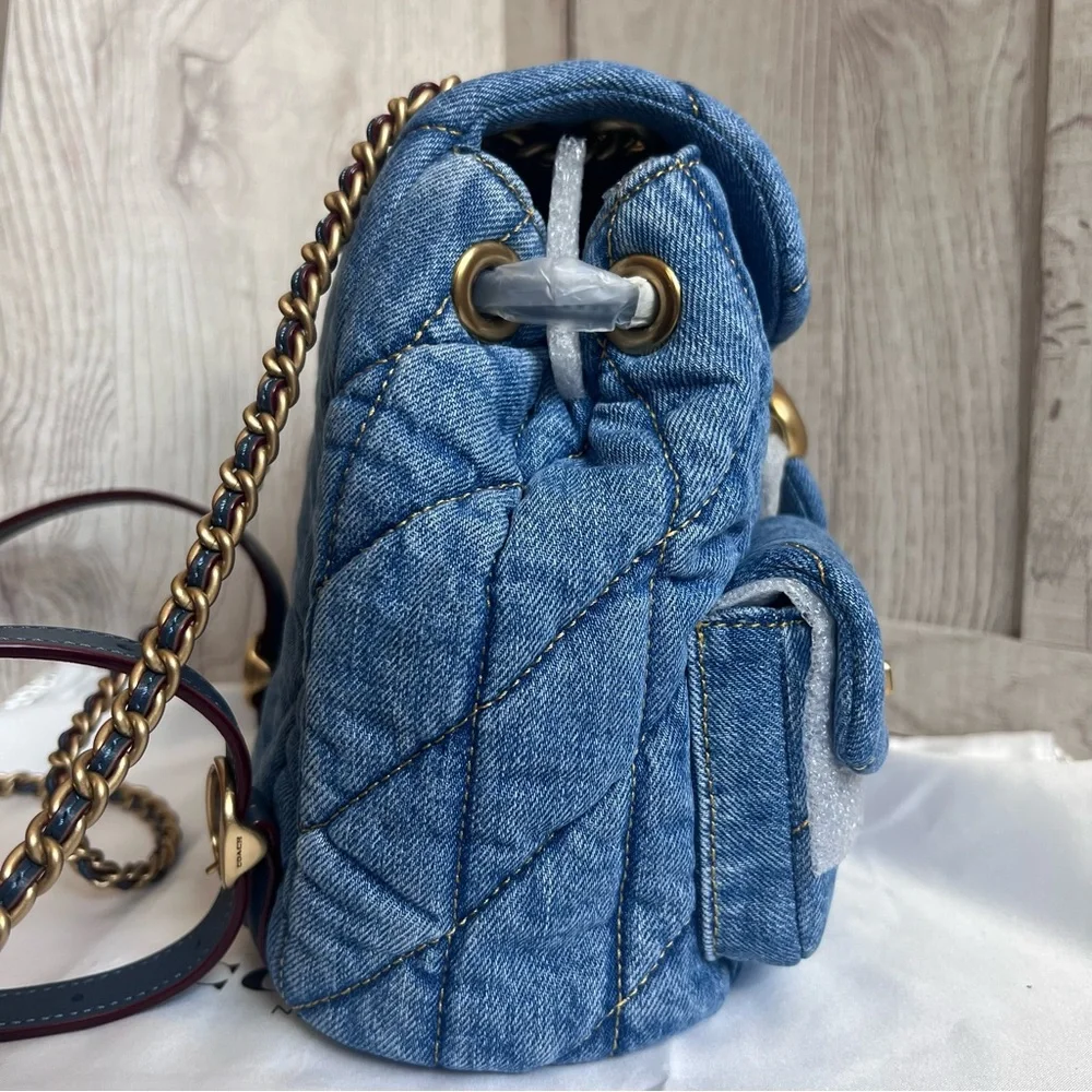 Coach Tabby Denim Backpack - Picture 6 of 12